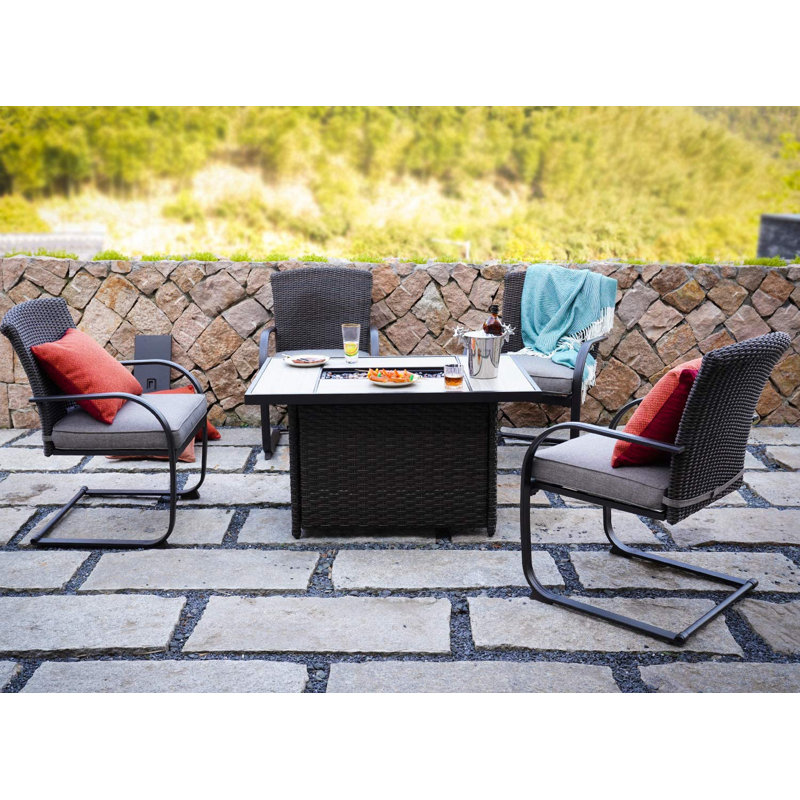 Grand Patio Outdoor Patio Seating Conversation Set Spring Motion Wicker